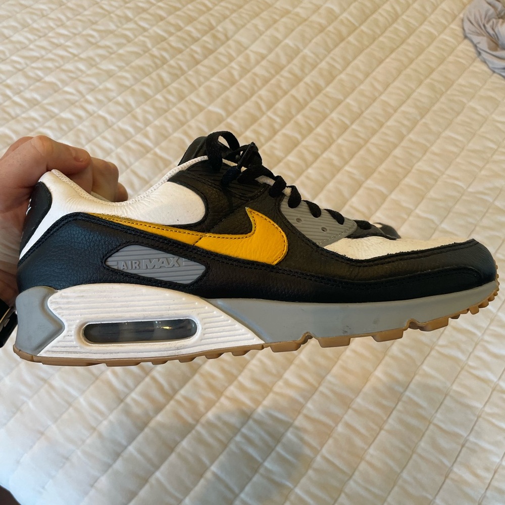 Nike Air Max Men's Black, White, and Yellow Sneakers